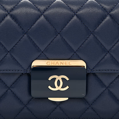 Chanel Sheepskin Quilted Small Beauty Lock Flap Navy 8 of 10