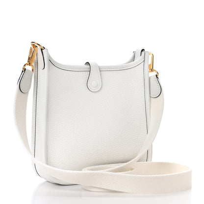 Hermes Taurillon Clemence Amazone Evelyne TPM New White 3 of 9