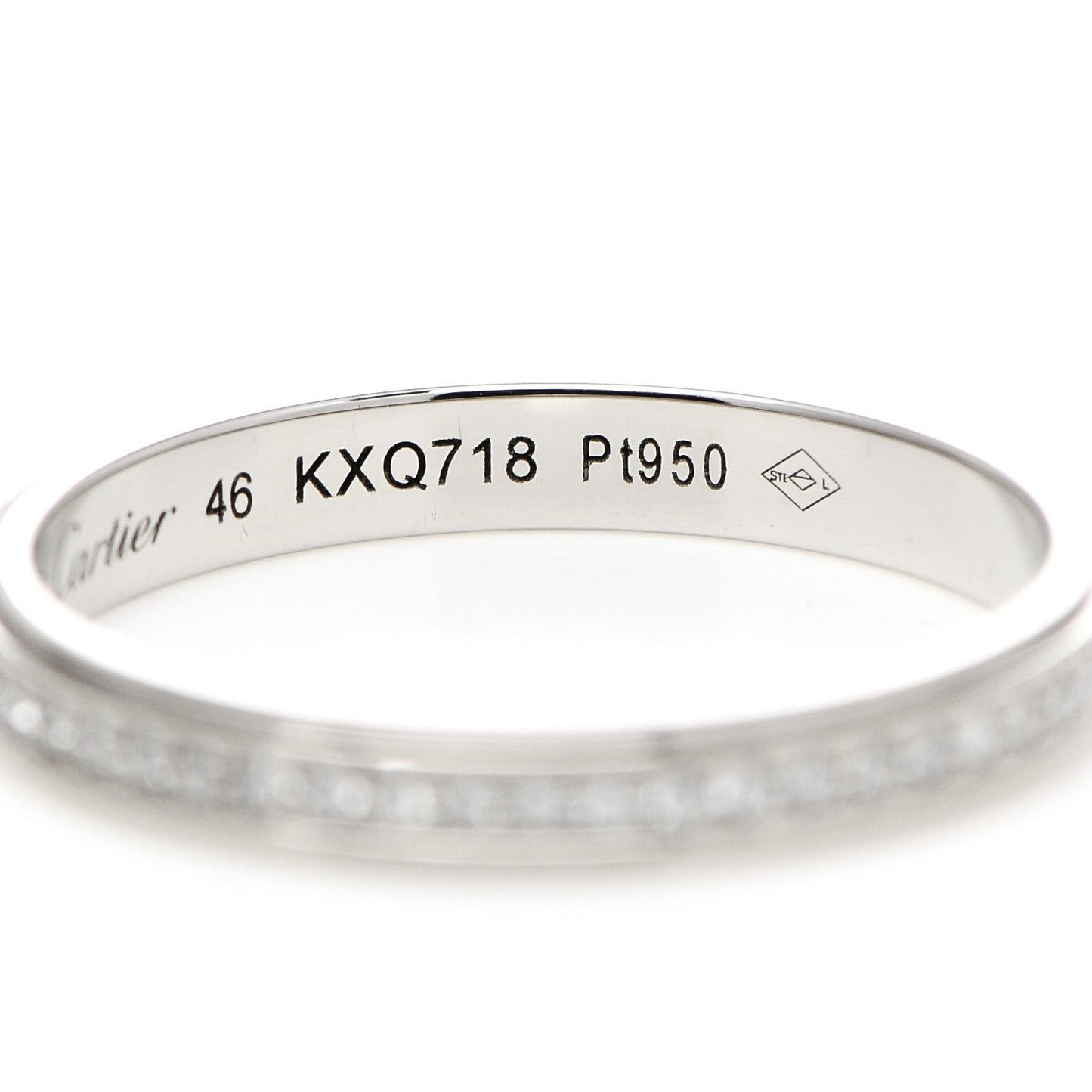 Platinum Diamond 2.3mm D'Amour Wedding Band Ring 46 3.75