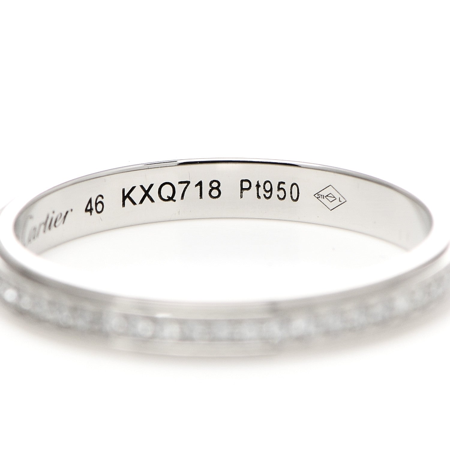 Cartier Platinum Diamond 2.3mm D'Amour Wedding Band Ring 46 3.75 5 of 6