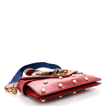 Gucci Nappa Pearl Studded Mini Queen Margaret Broadway Shoulder Bag Hibiscus Red 4 of 11