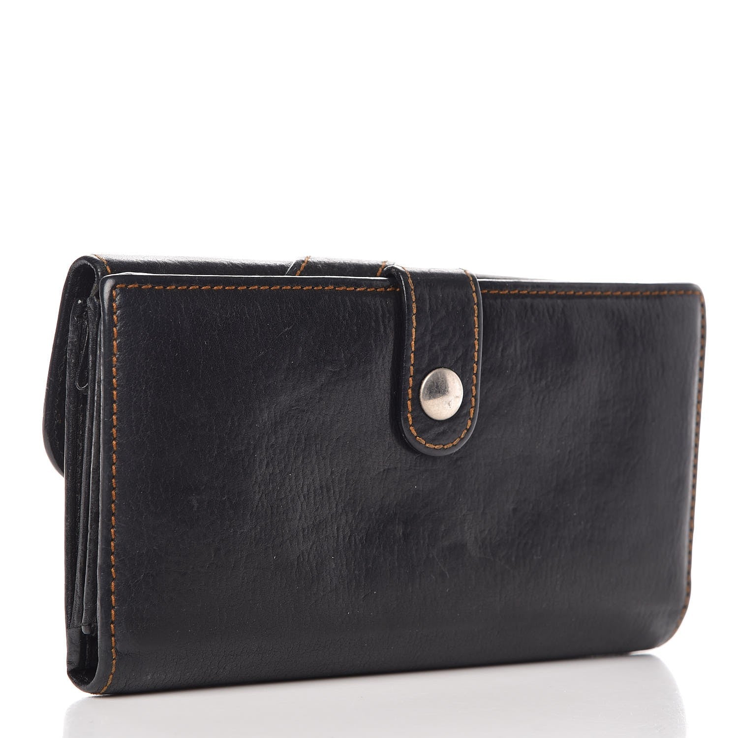 Christian Dior Calfskin Gaucho Saddle Wallet Black 3 of 7