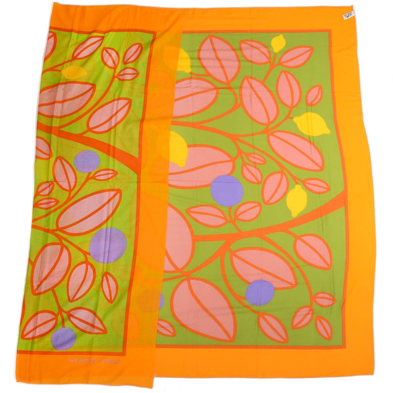 Hermes Cotton Leaves Beach Pareo 2 of 5