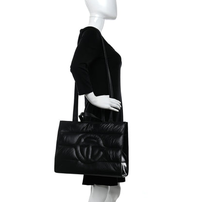 Telfar Nylon Medium Puff Shopping Bag Black 2 of 12