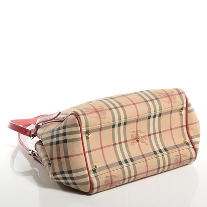 Burberry Haymarket Check Small Canterbury Tote Coral Red 4 of 9