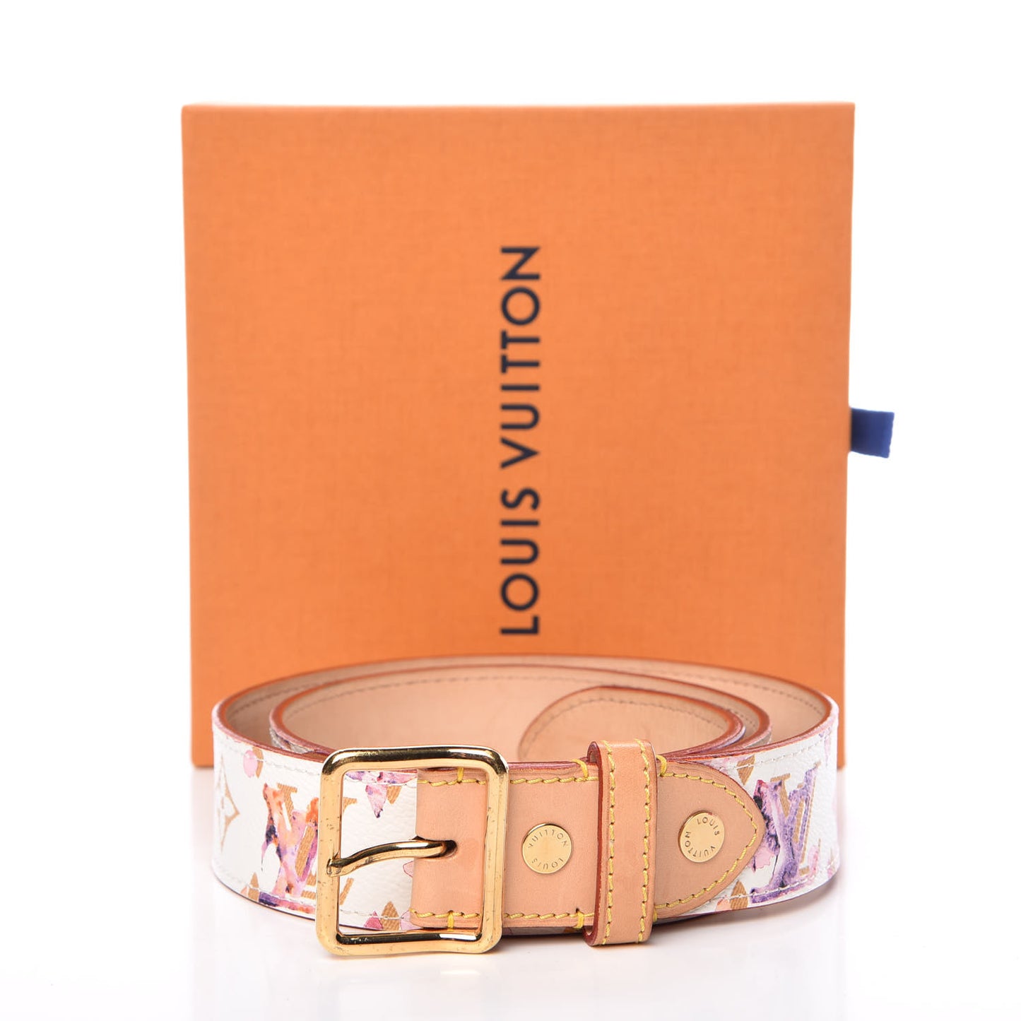 Monogram Watercolor Aquarelle Belt 85 34 White
