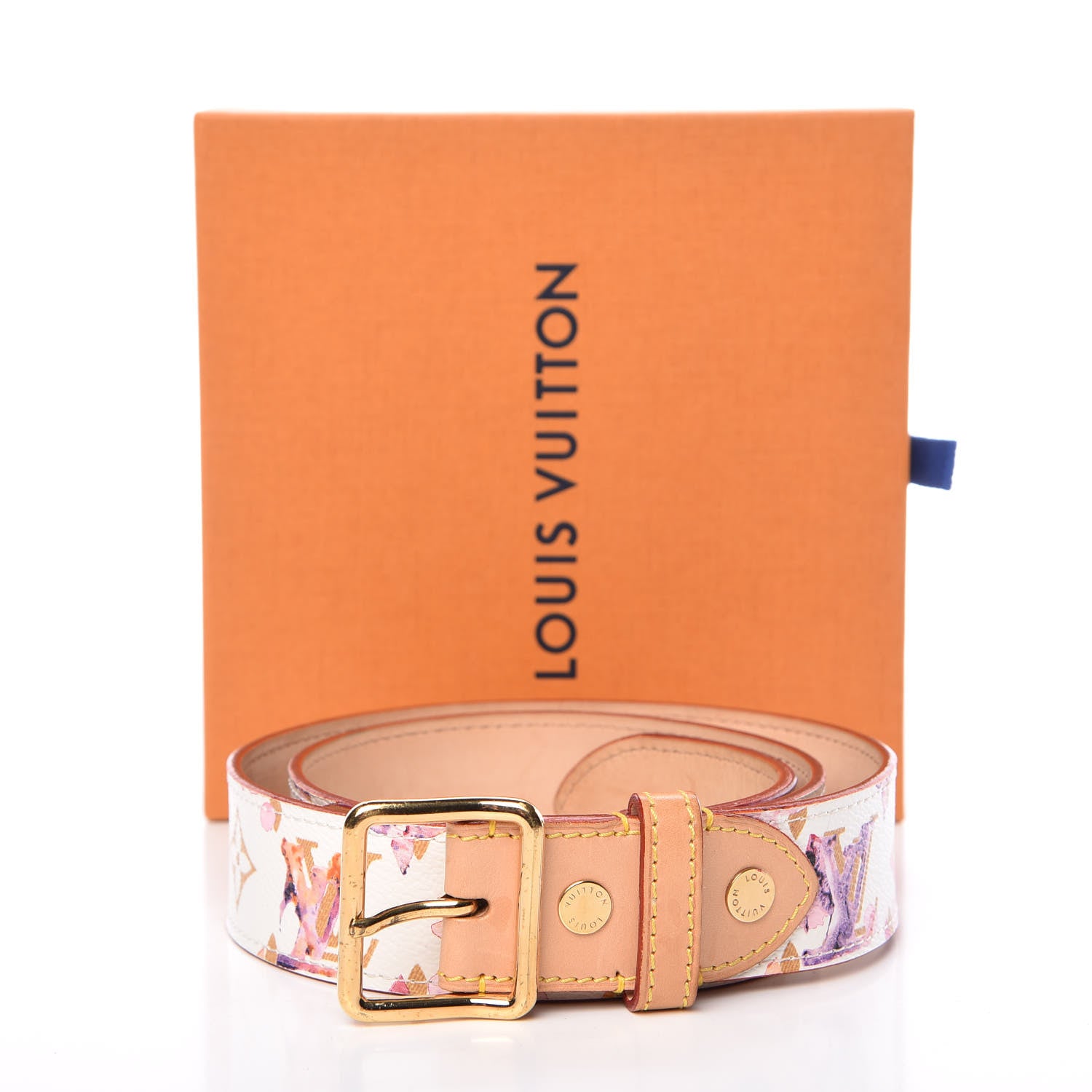 Louis Vuitton Monogram Watercolor Aquarelle Belt 85 34 White 11 of 11