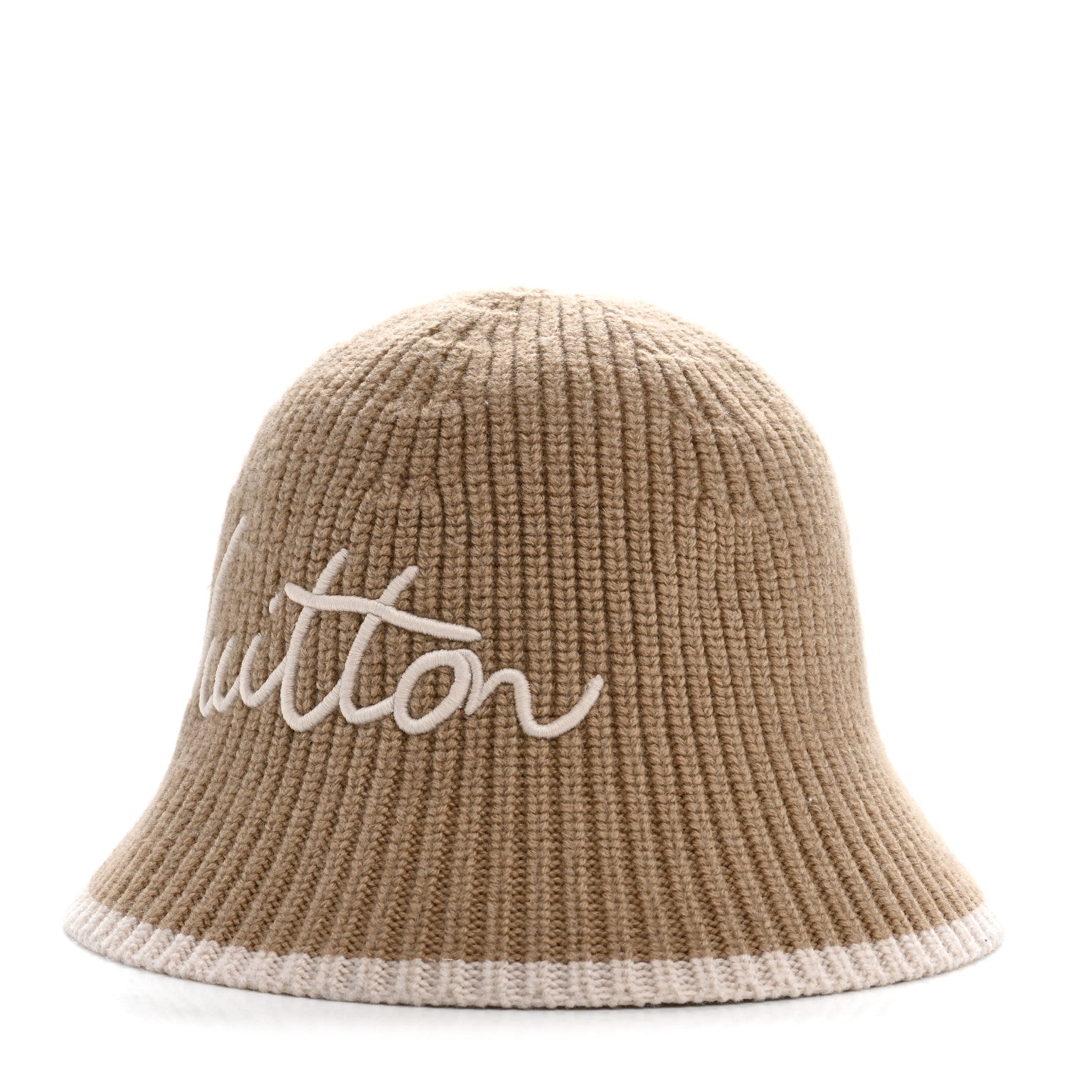 Louis Vuitton Wool LV Script Bucket Hat S Beige Cream 4 of 9