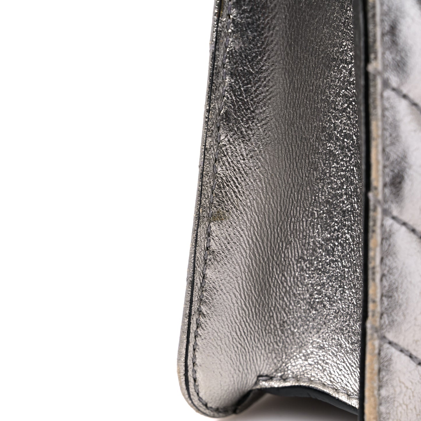 Metallic Calfskin Quilted Serpenti Forever Shoulder Bag Silver