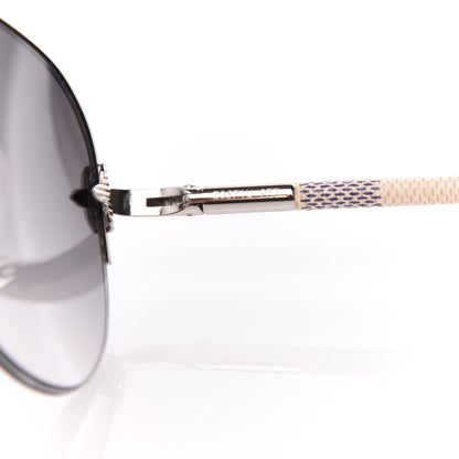 Louis Vuitton Damier Azur Petite Viola Pilote Aviator Sunglasses Z0570U 5 of 8