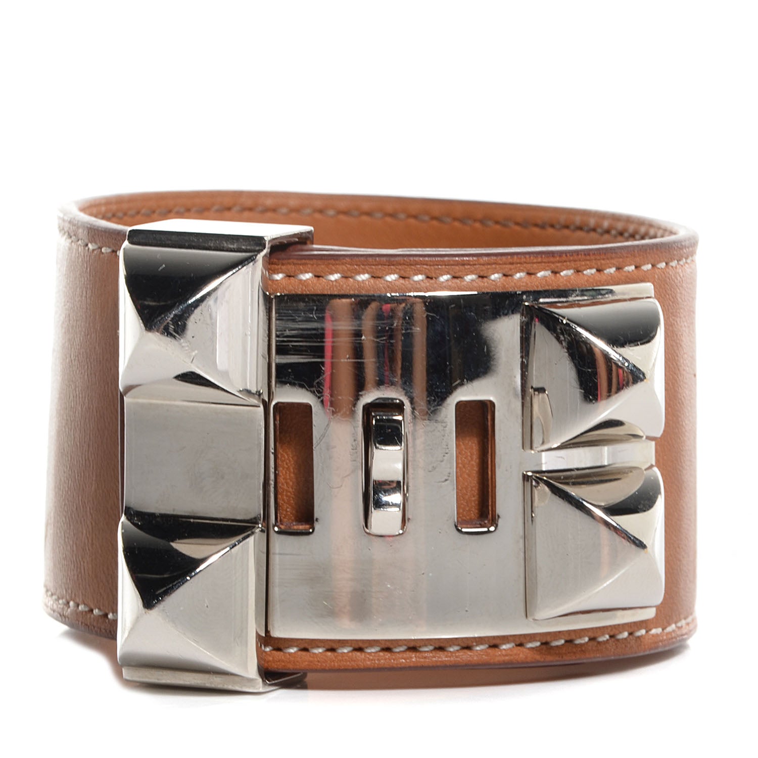 Hermes Barenia Collier De Chien CDC Bracelet L Fauve 6 of 6