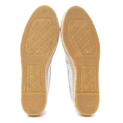 Chanel Mesh Grosgrain CC Espadrilles 36 Silver 5 of 10
