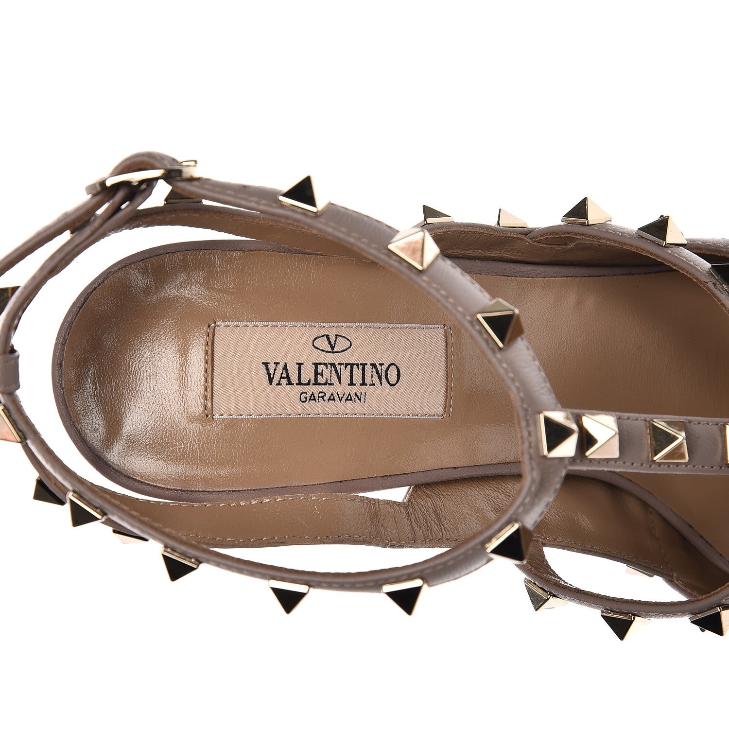 Valentino Garavani Nappa Rockstud Ankle Strap Pumps 40 Poudre 6 of 10