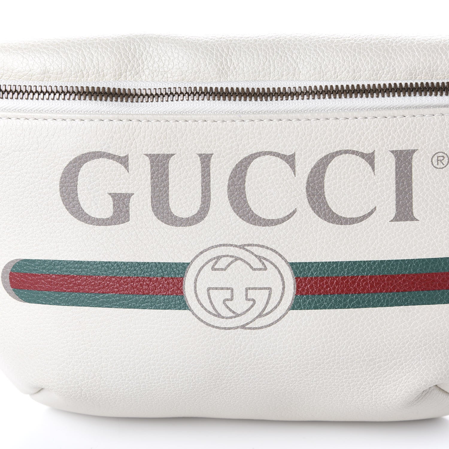 Gucci Grained Calfskin Logo Belt Bag White 7 of 10