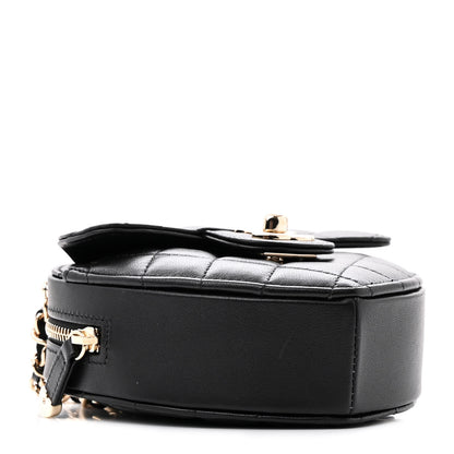 Chanel Lambskin Quilted CC In Love Heart Clutch With Chain Black 4 of 10