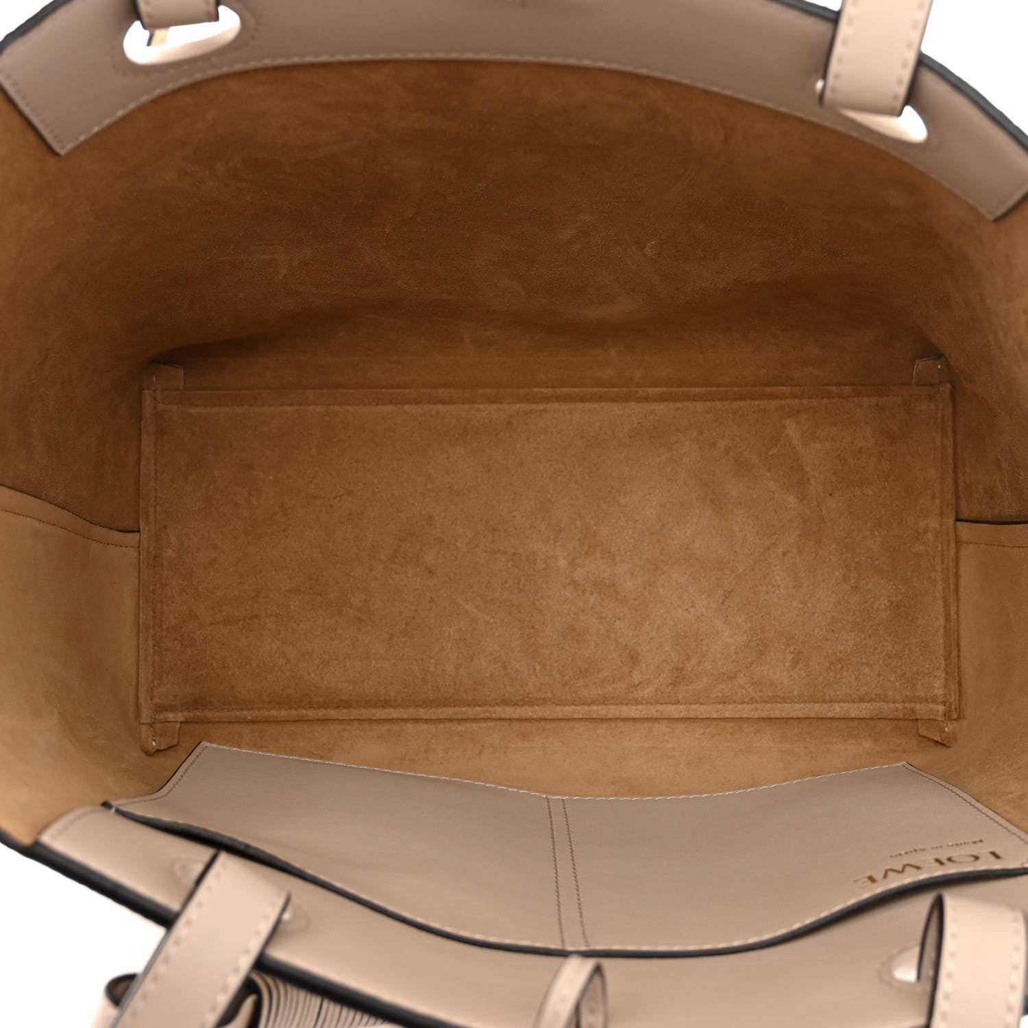 Loewe Grained Calfskin Small Anagram Tote Light Oat 5 of 9
