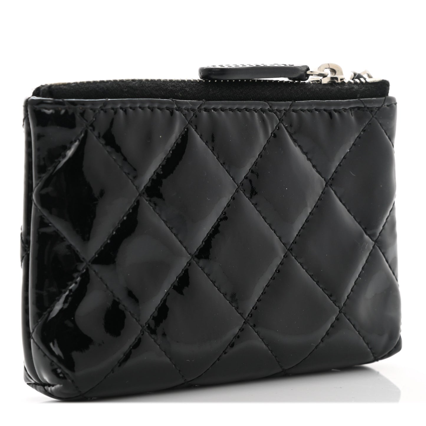 Patent Quilted Key Pouch So Black