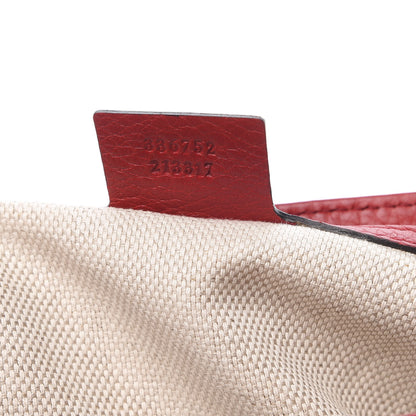 Gucci Pebbled Calfskin Medium Soho Flap Crossbody Tabasco Red 6 of 10