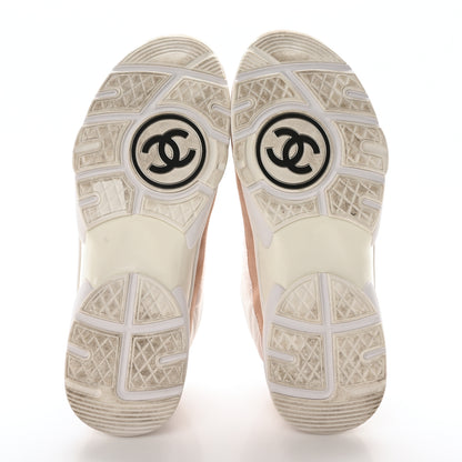 Chanel Nylon Suede Calfskin CC Sneakers 40 Pink 6 of 9