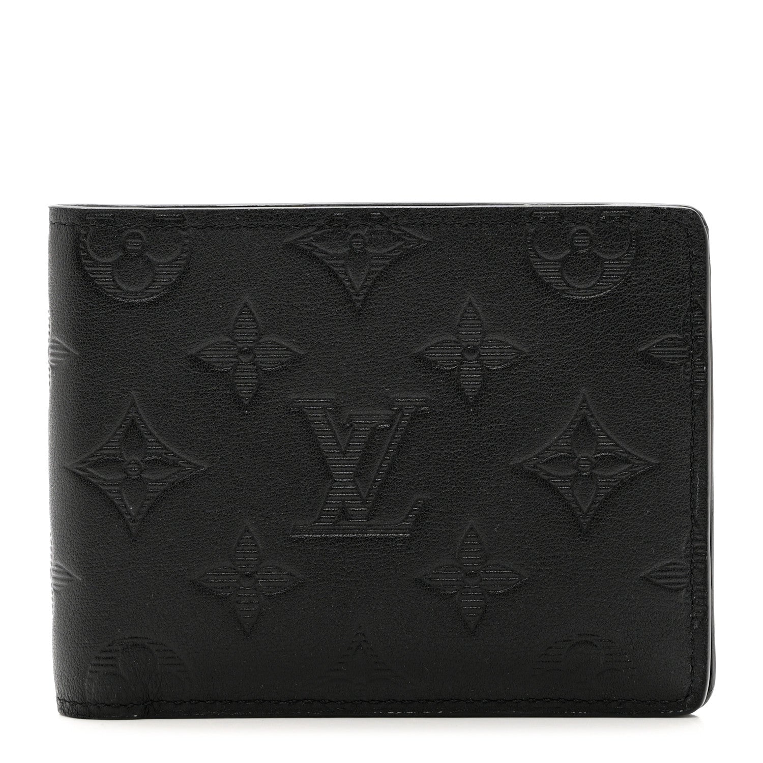 Louis Vuitton Calfskin Monogram Shadow Multiple Wallet Black 1 of 6