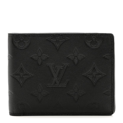 Louis Vuitton Calfskin Monogram Shadow Multiple Wallet Black 1 of 6