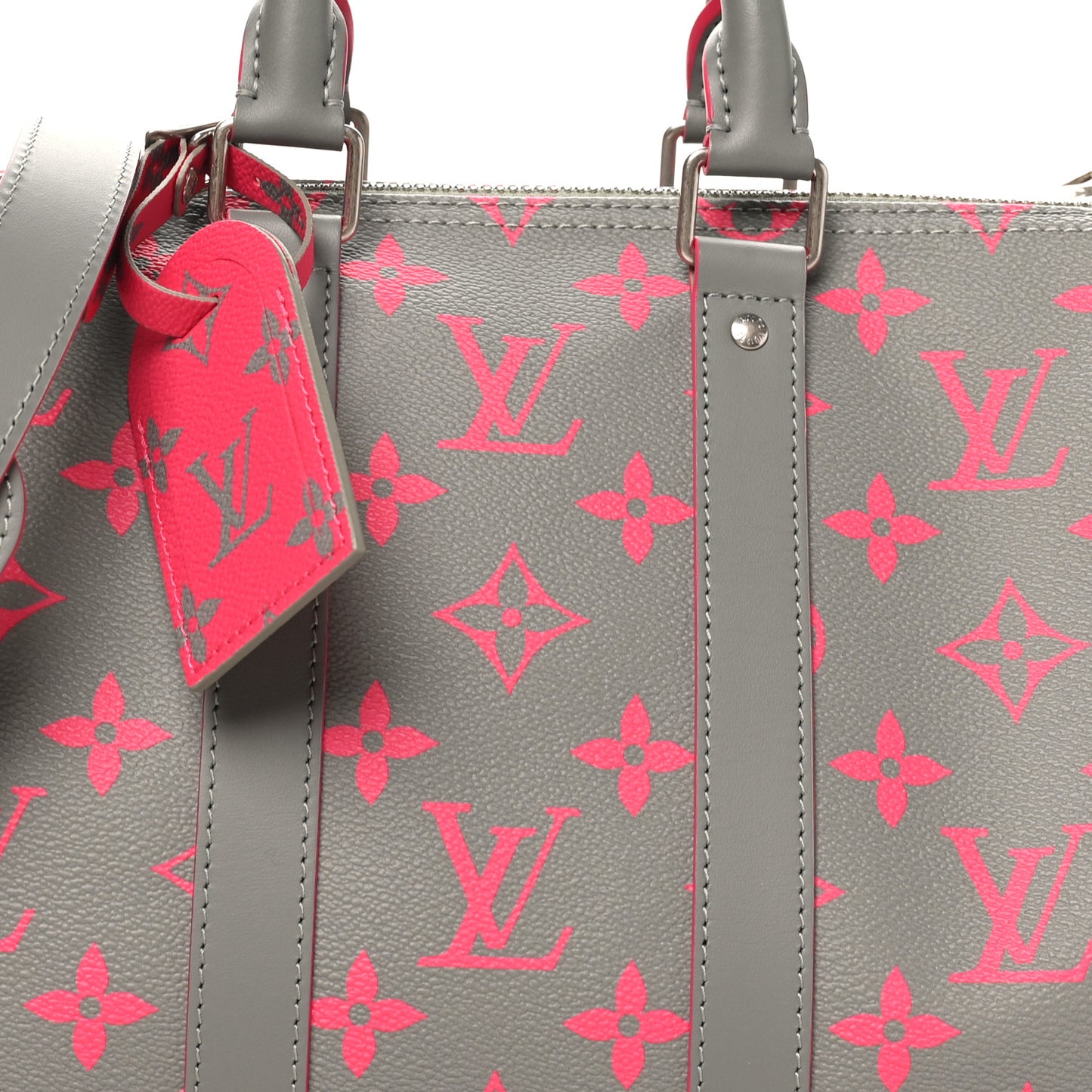 Monogram Glow Up Keepall Bandouliere 35 Grey Pink
