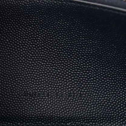 Saint Laurent Grain De Poudre Matelasse Chevron Monogram Zip Around Wallet Deep Marine 7 of 10