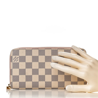 Louis Vuitton Damier Azur Zippy Wallet Rose Ballerine 2 of 12