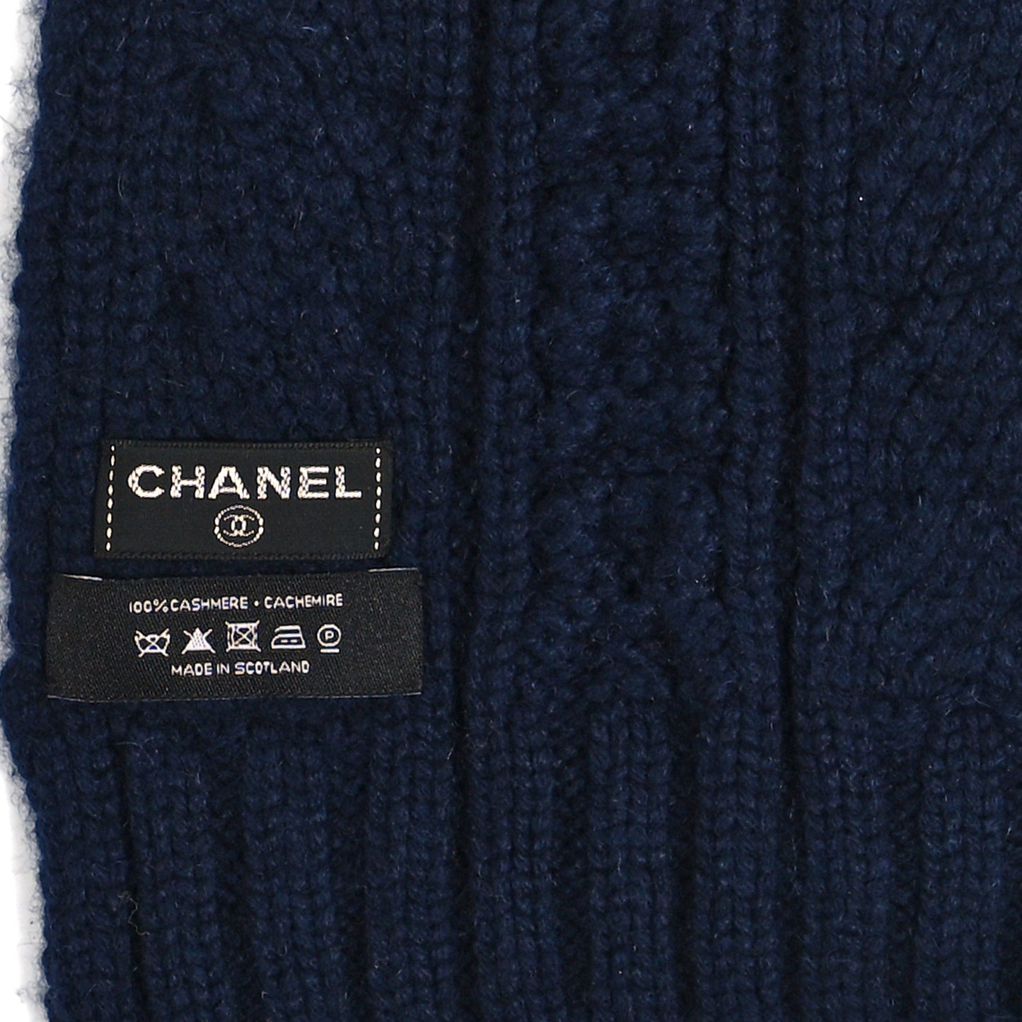 Cashmere Knit CC Scarf Blue