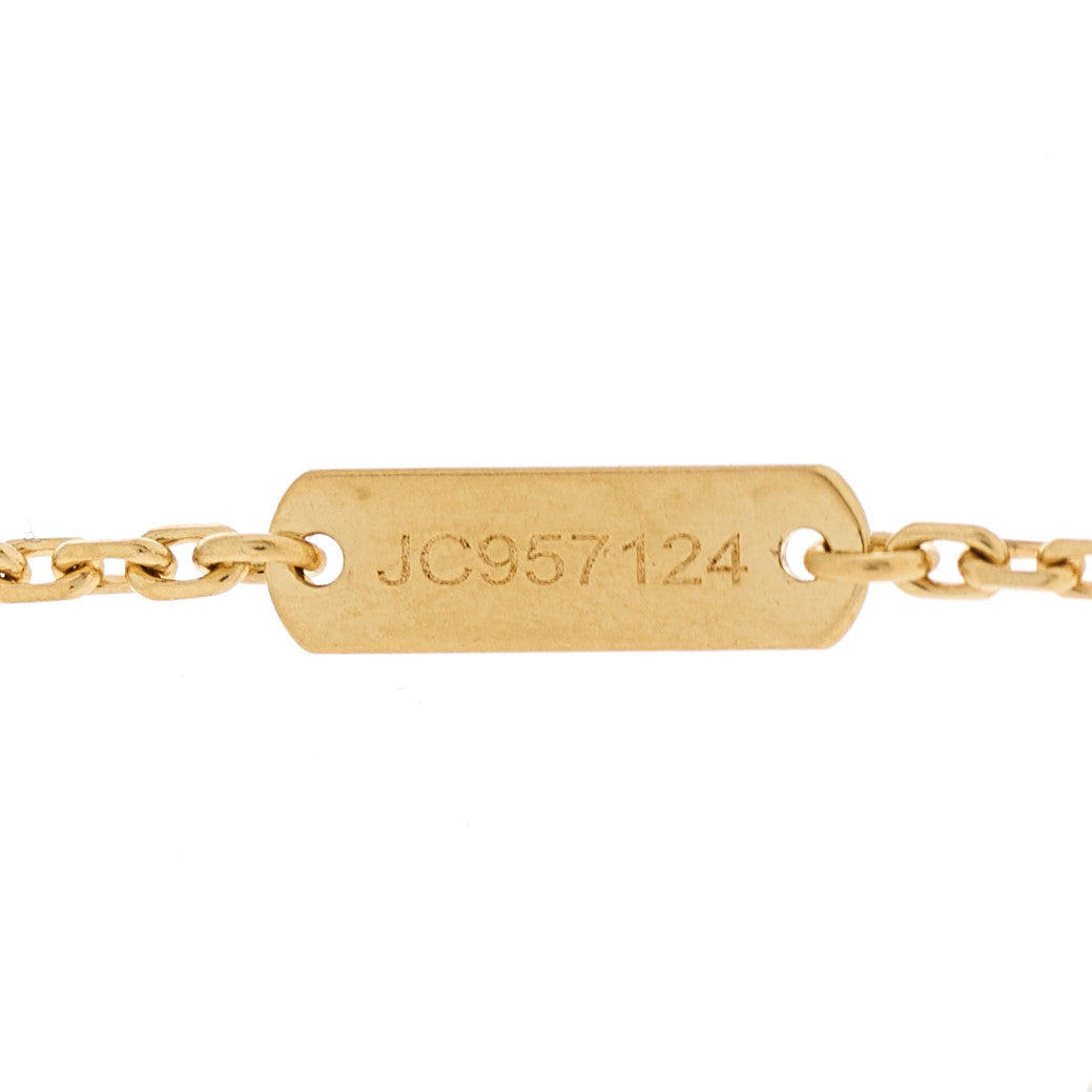18K Yellow Gold Mother of Pearl Vintage Alhambra Pendant Necklace