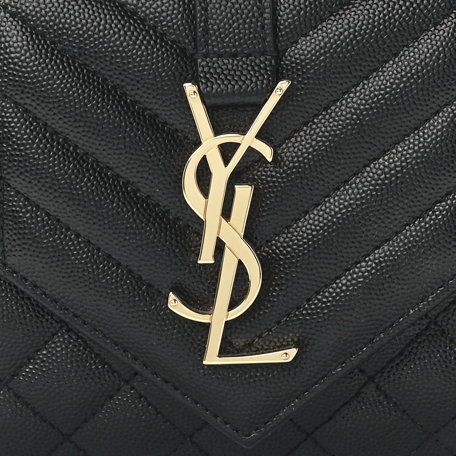 Saint Laurent Grain De Poudre Textured Mixed Matelasse Triquilt Small Monogram Satchel Black 9 of 12