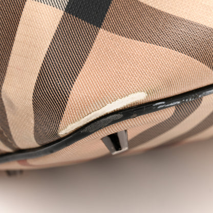 Burberry Patent Trim Nova Check Shopper Tote Black 13 of 21