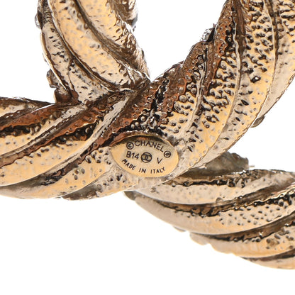Chanel Crystal Twisted CC Brooch Light Gold 5 of 6