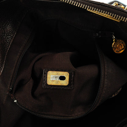 Chanel Caviar Quilted Flap Shoulder Bag Brown 7 of 7
