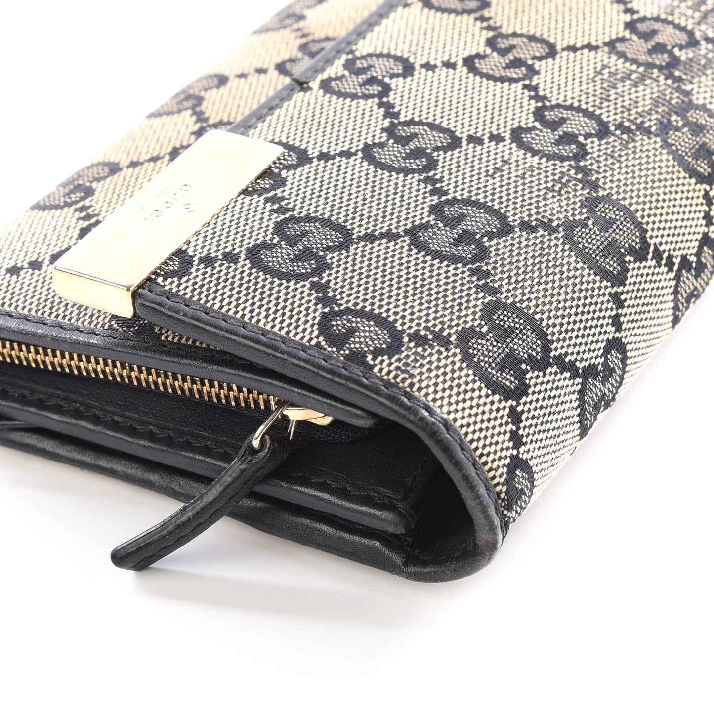 GG Supreme Monogram Dice Chain Wallet Beige Blue