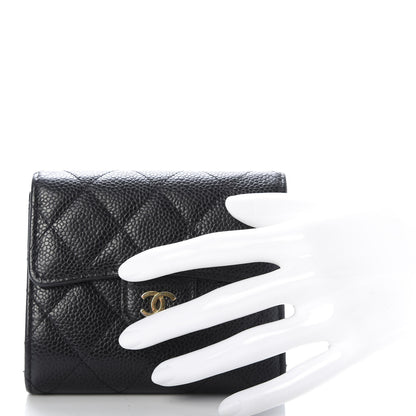 Chanel Caviar Quilted Compact Flap Wallet Black 2 of 8