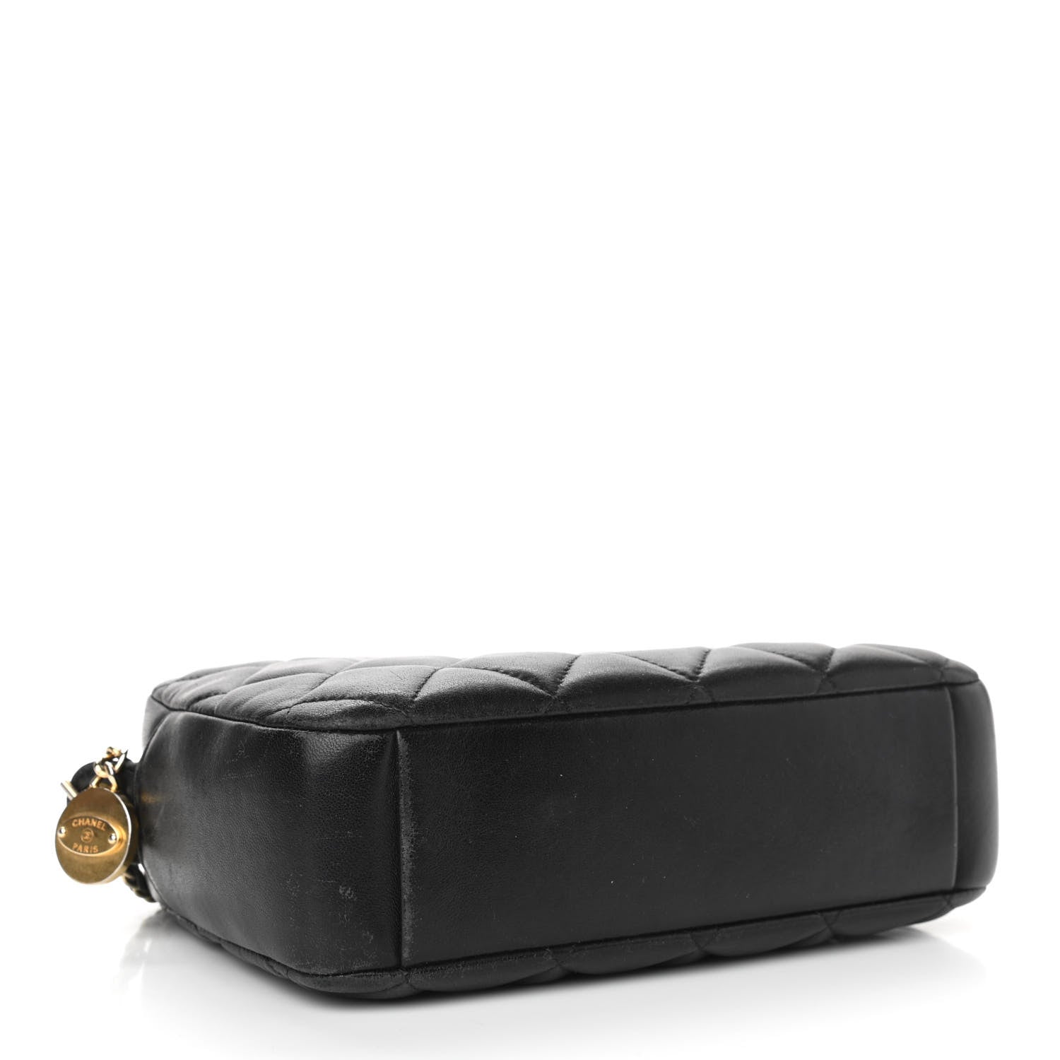 Chanel Lambskin Quilted Small Diamond CC Camera Case Black 4 of 12
