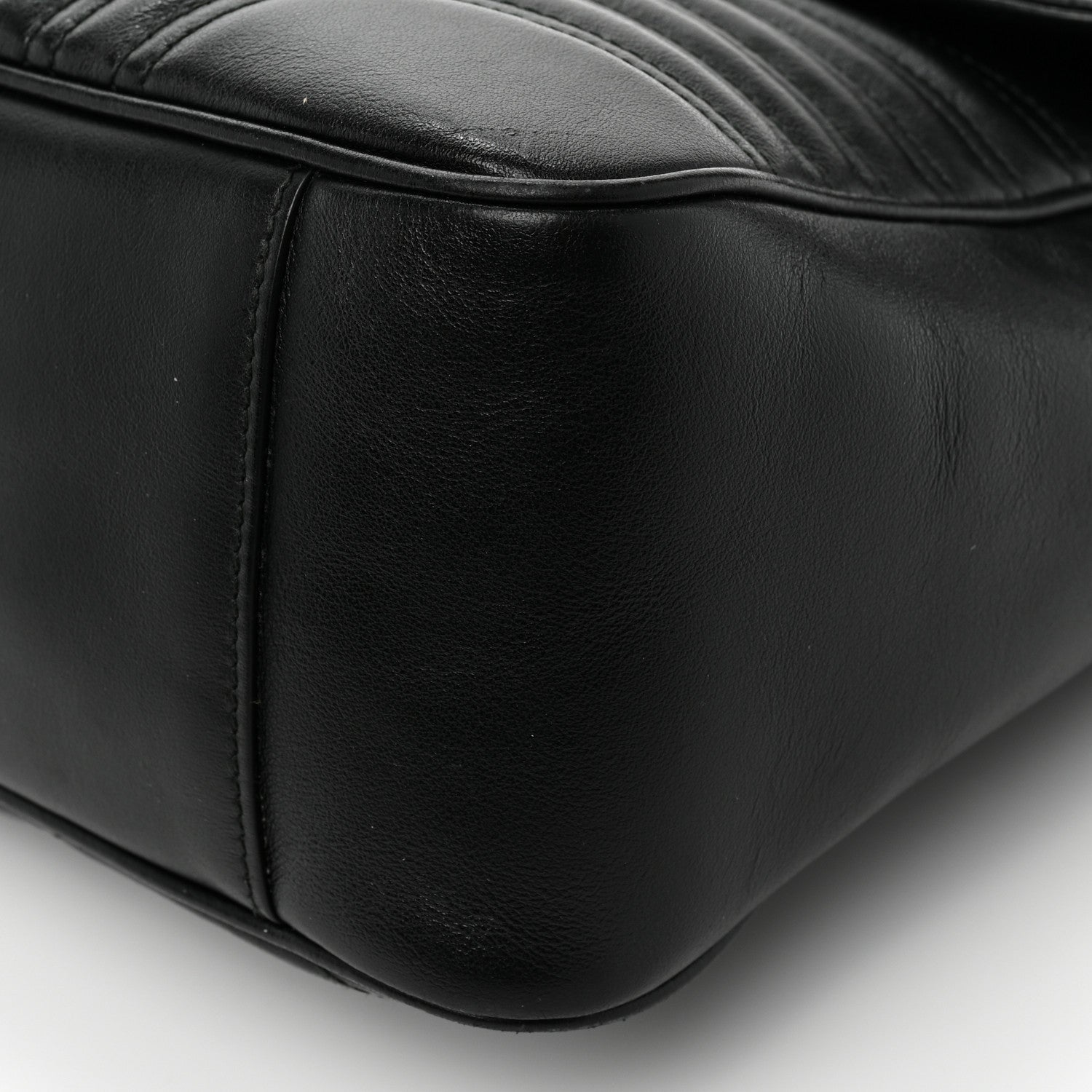 Gucci Calfskin Matelasse Large GG Marmont Shoulder Bag Black 9 of 11