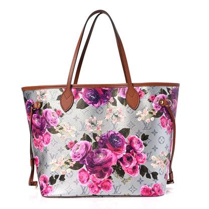 Louis Vuitton Metallic Monogram LV Garden Neverfull MM Silver 3 of 8