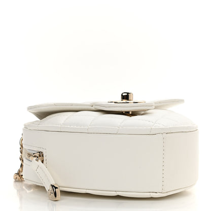 Chanel Lambskin Quilted CC In Love Heart Clutch With Chain White 4 of 10
