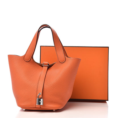 Hermes Taurillon Clemence Picotin Lock 18 PM Orange 11 of 11