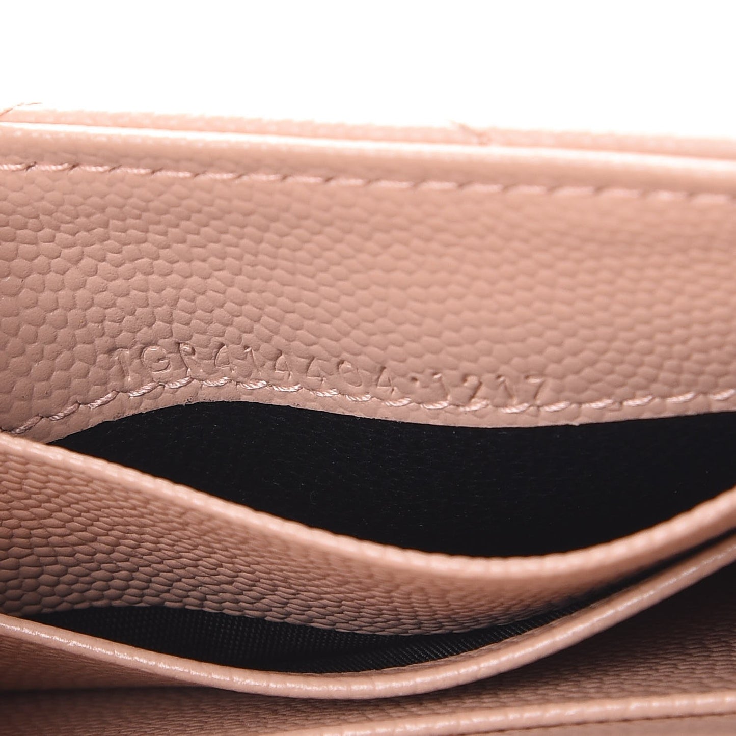 Grain De Poudre Matelasse Chevron Small Monogram Envelope Wallet Pale Blush