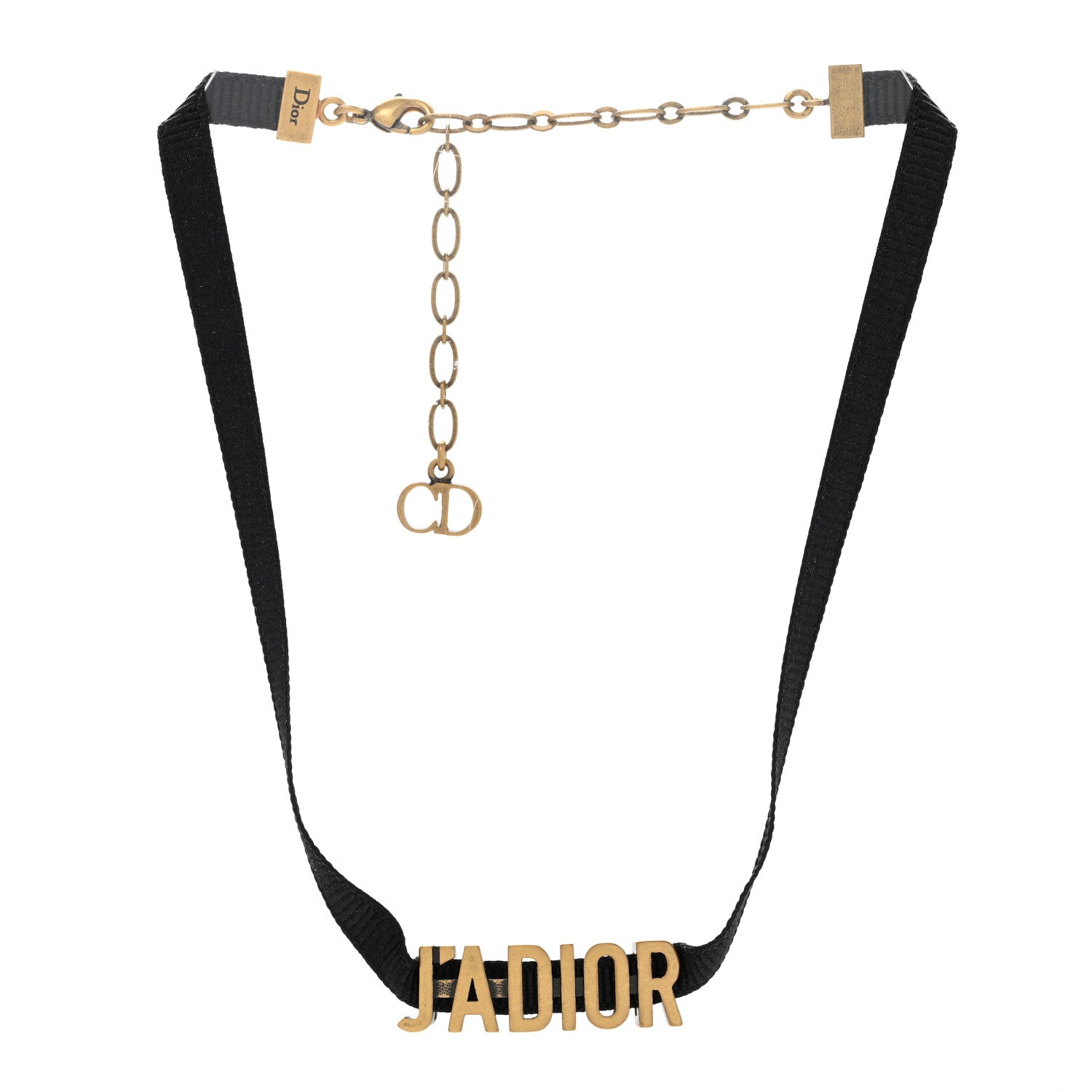 Christian Dior Grosgrain Ribbon J'Adior Logo Choker Necklace Black 3 of 7
