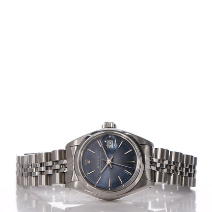 Rolex Stainless Steel 26mm Oyster Perpetual Date Watch Blue 69160 3 of 11