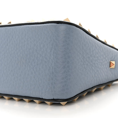 Valentino Garavani Pebbled Calfskin Small Rockstud Flip Lock Shoulder Bag Niagara 9 of 9