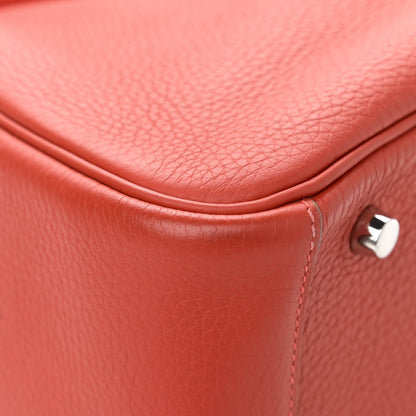 Hermes Taurillon Clemence Verso Lindy 30 Rouge Pivoine Rose Jaipur 9 of 17