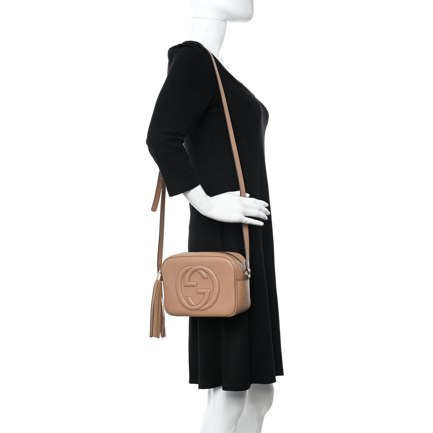 Gucci Pebbled Calfskin Small Soho Disco Bag Camelia 2 of 14