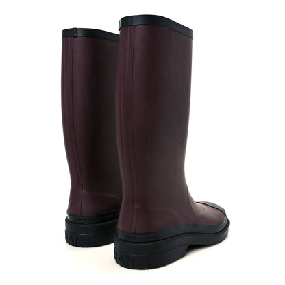 Chanel Caoutchouk CC High Boots 37 Burgundy Black 5 of 9