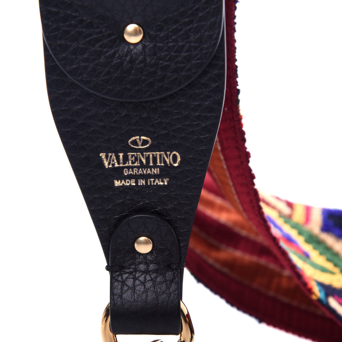 Canvas Native Couture 1975 Embroidered Rockstud Guitar Strap Multicolor