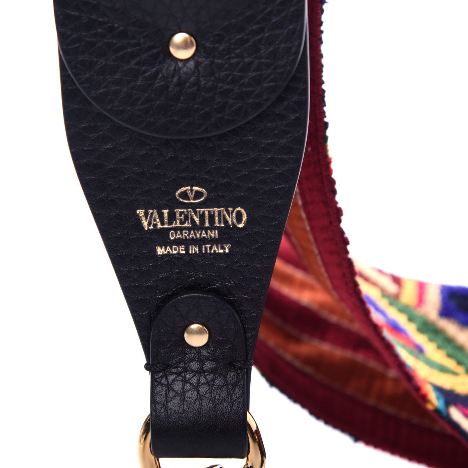 Valentino Garavani Canvas Native Couture 1975 Embroidered Rockstud Guitar Strap Multicolor 3 of 4